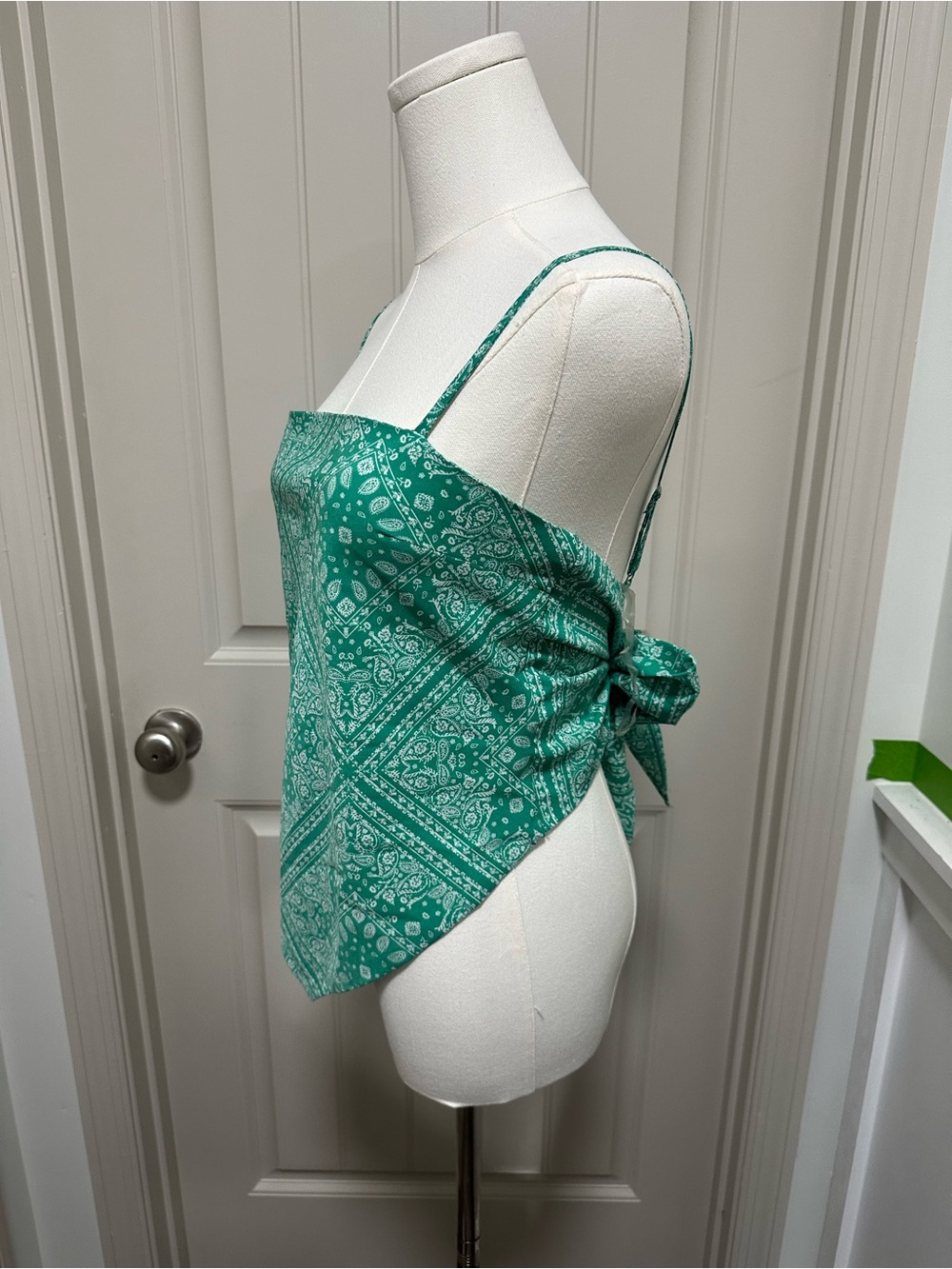 vestique Green Bandana-Print Satin Cami